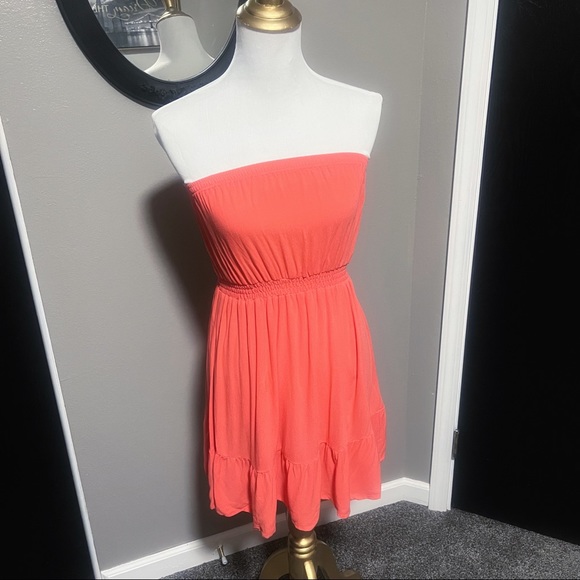 S|O|L|D❌Orange/coral tube dress size medium - Picture 1 of 5